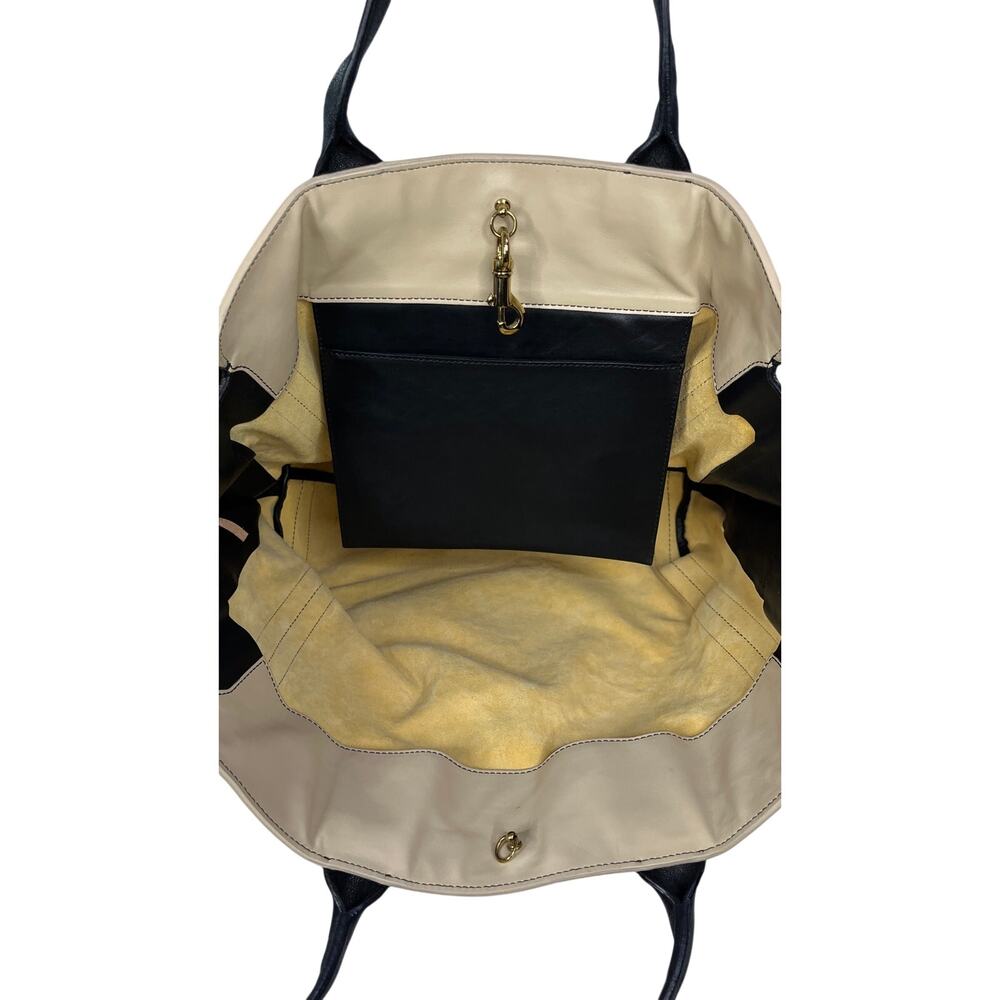 Chloé Alison Large Leather Tote Bag Mustard Yellow Black Colorblock 2013 - Picture 12 of 16